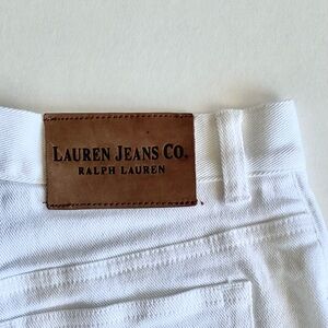 Ralph Lauren High Waisted White Denim Shorts